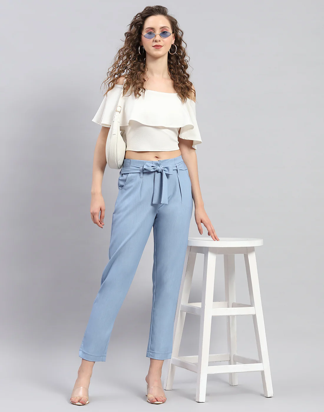 Women Blue Printed Regular Fit Lower - Image 2