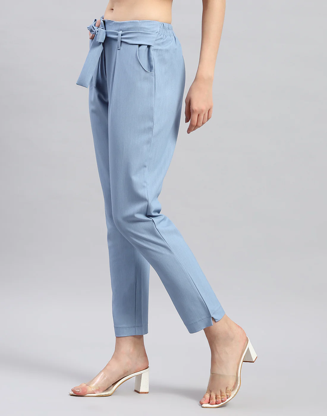 Women Blue Printed Regular Fit Lower - Image 3