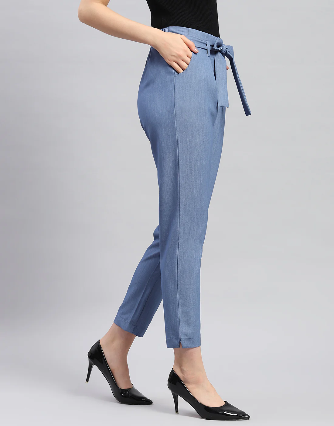Women Blue Printed Regular Fit Lower - Image 4