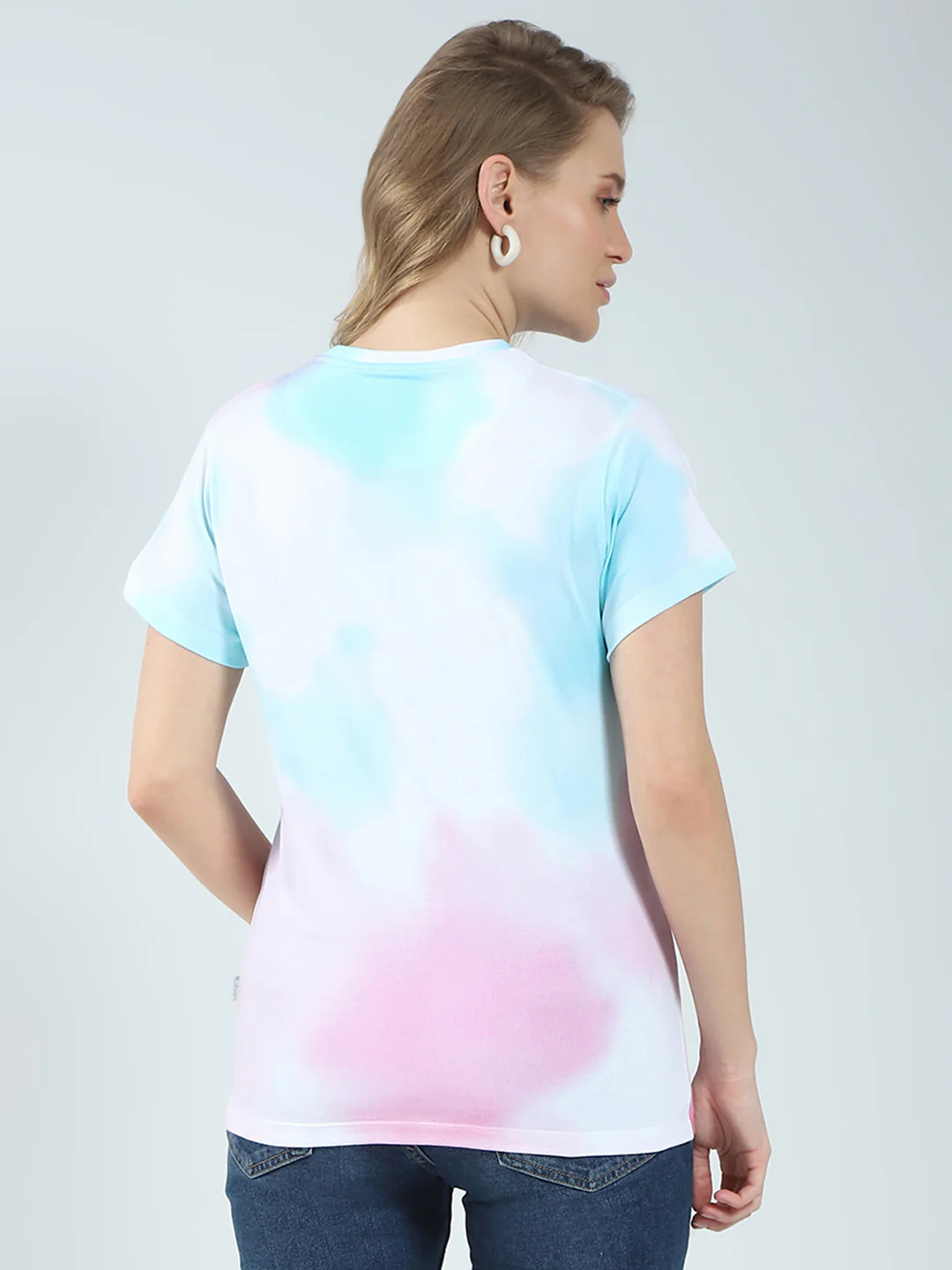 Rock.it Women Blue Printed Round Neck Half Sleeve Top - Image 5