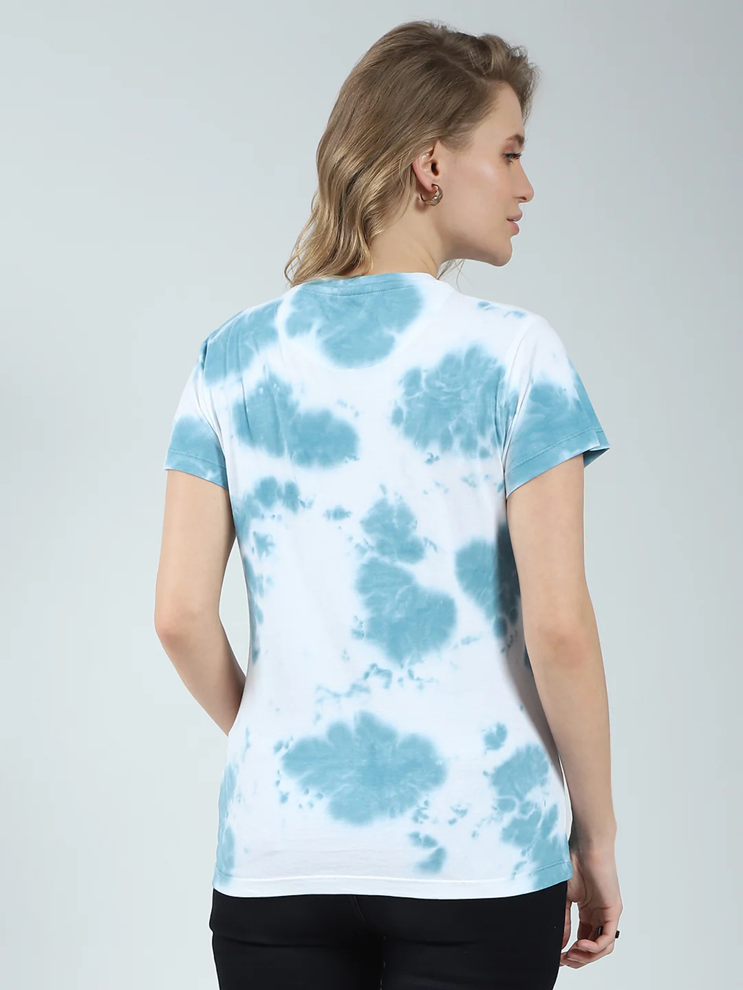 Rock.it Women Blue Printed Round Neck Half Sleeve Top - Image 5