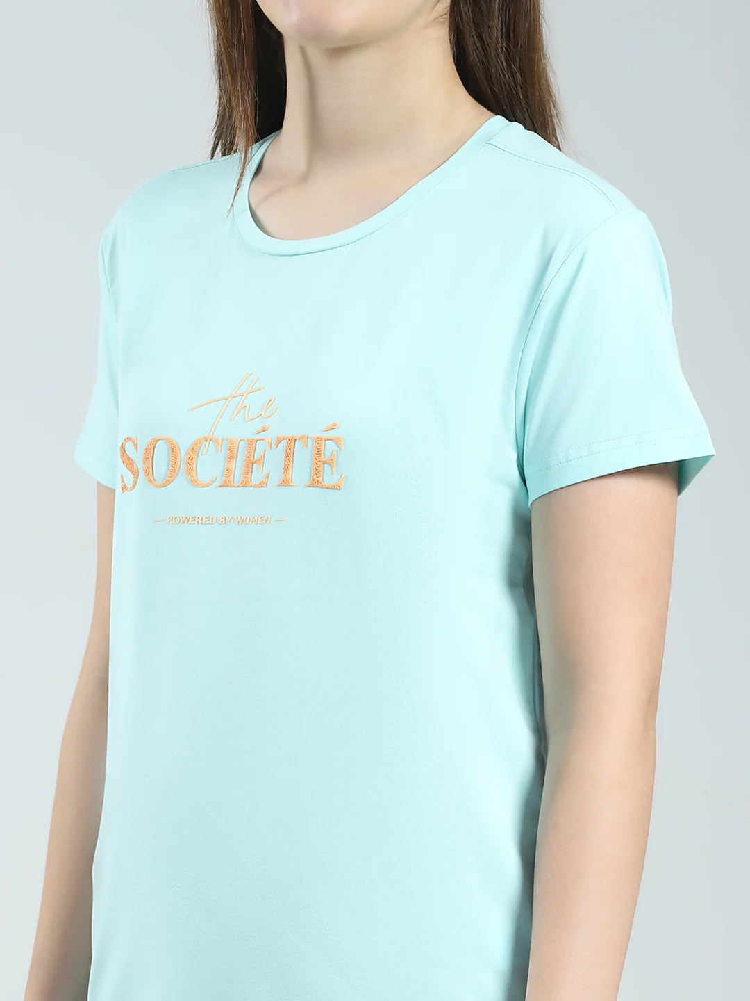 Women Blue Printed Round Neck Half Sleeve Top - Image 7