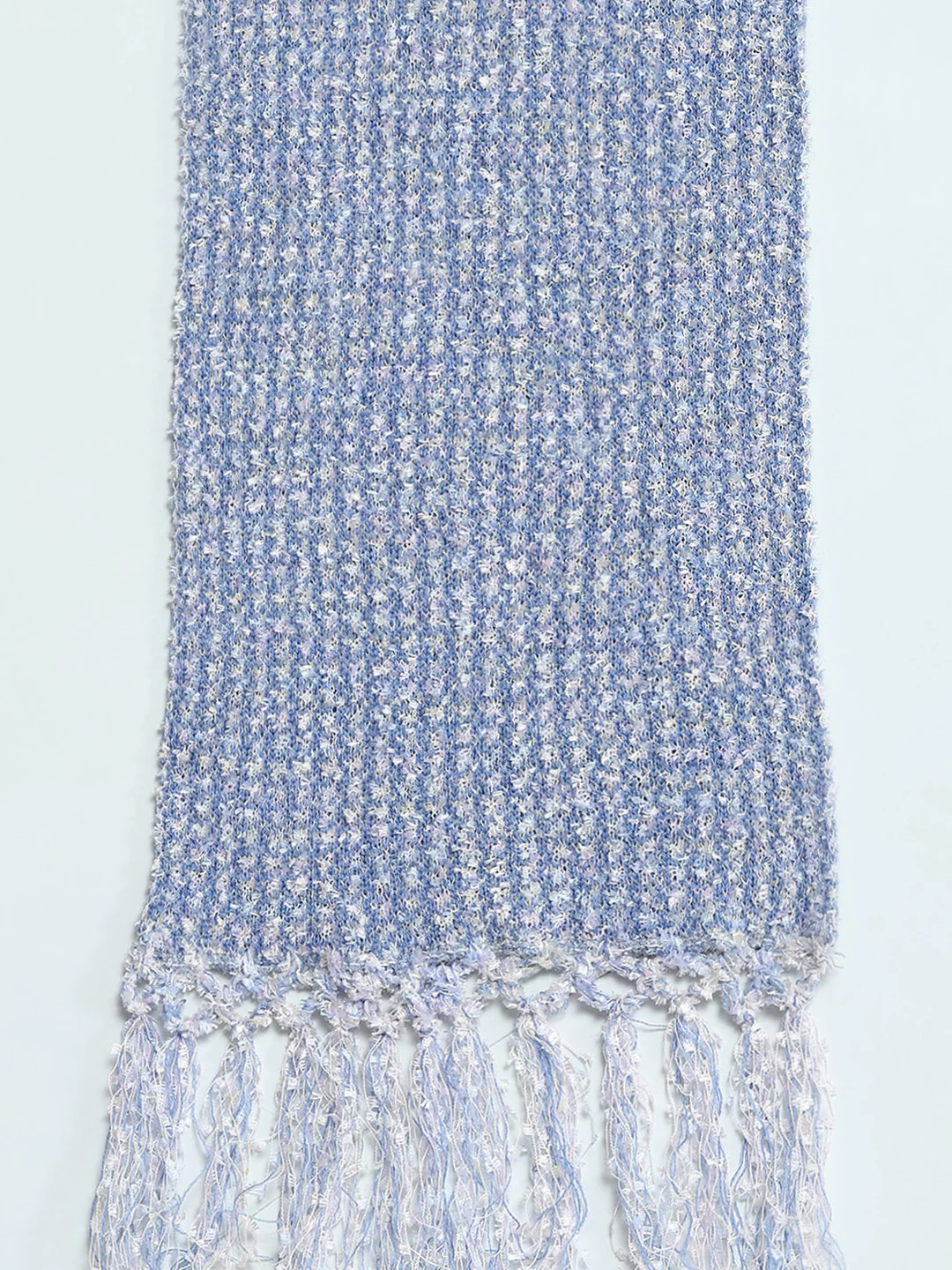 Women Blue Self Design Muffler - Image 7