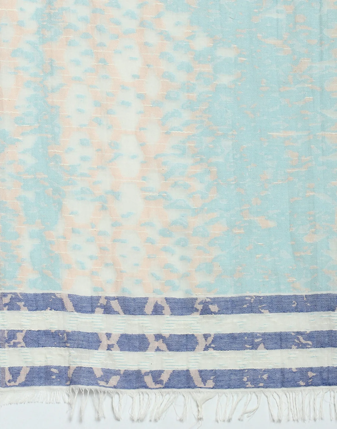 Women Blue Self Design Stole - Image 7