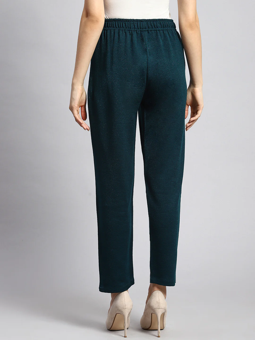 Women Blue Self Winter Lower - Image 5