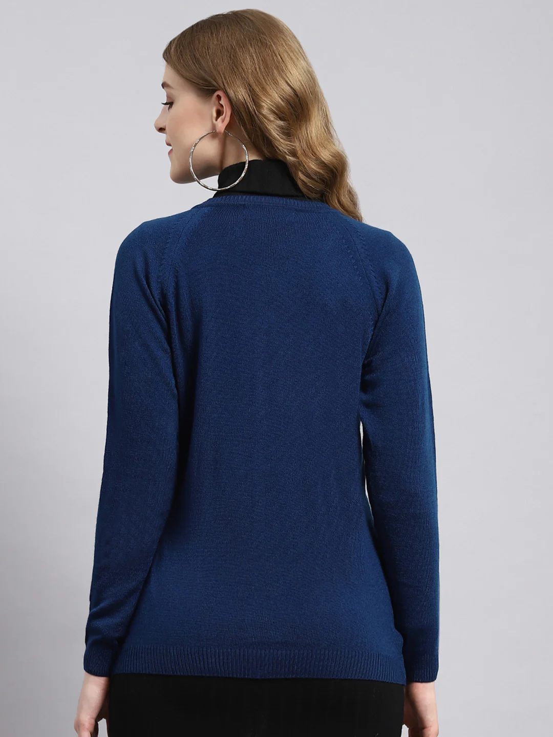 Women Blue Solid Cardigan - Image 5