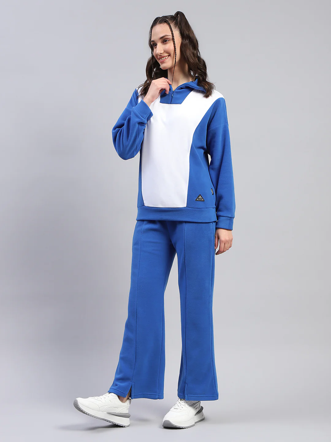 Rock.it Women Blue Solid Collar Full Sleeve Tracksuit - Image 3