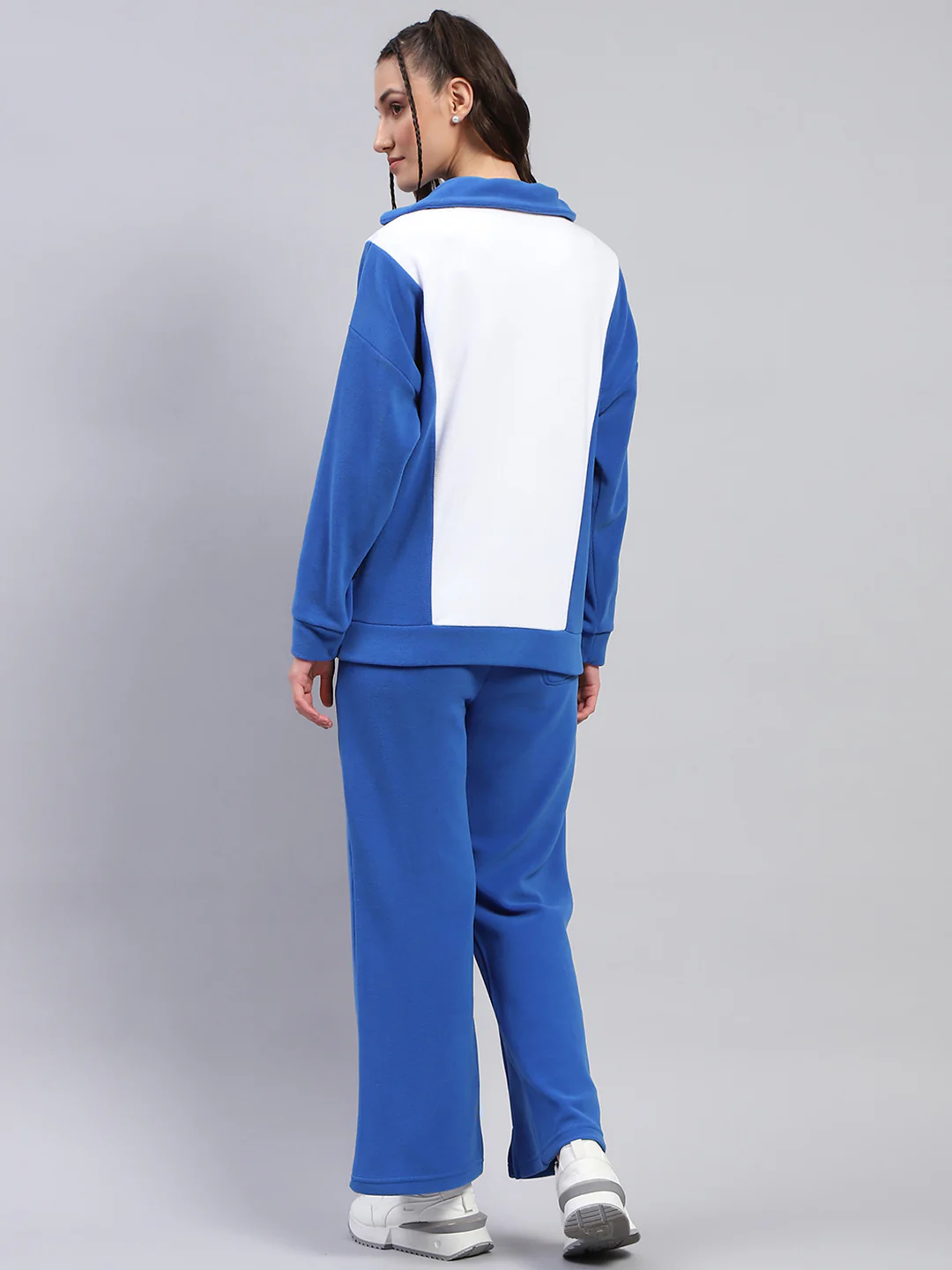 Rock.it Women Blue Solid Collar Full Sleeve Tracksuit - Image 5