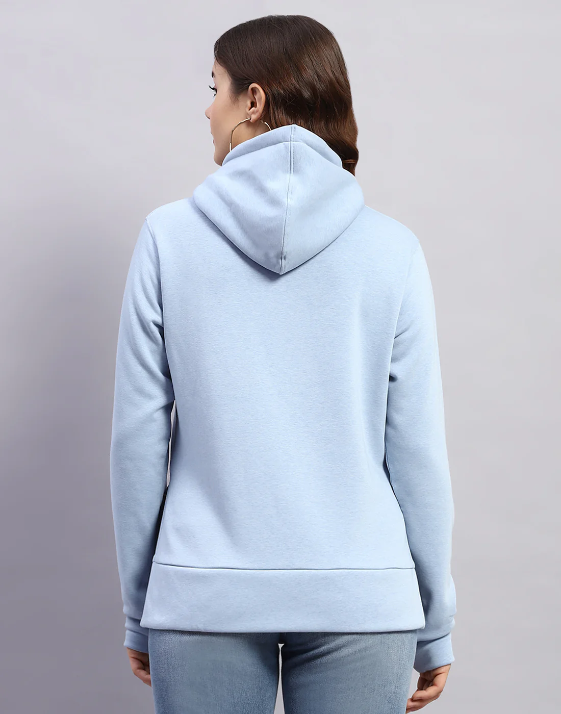 Rock.it Women Blue Solid Hooded Full Sleeve Sweatshirt - Image 5