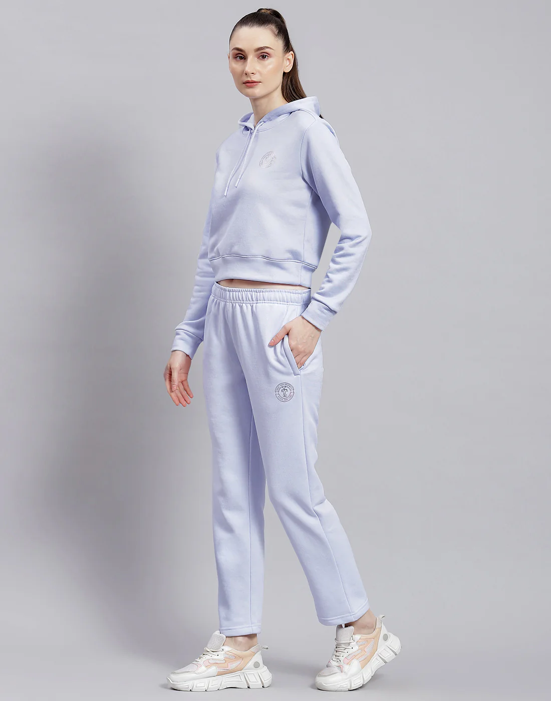 Rock.it Women Blue Solid Hooded Full Sleeve Cords Set - Image 3