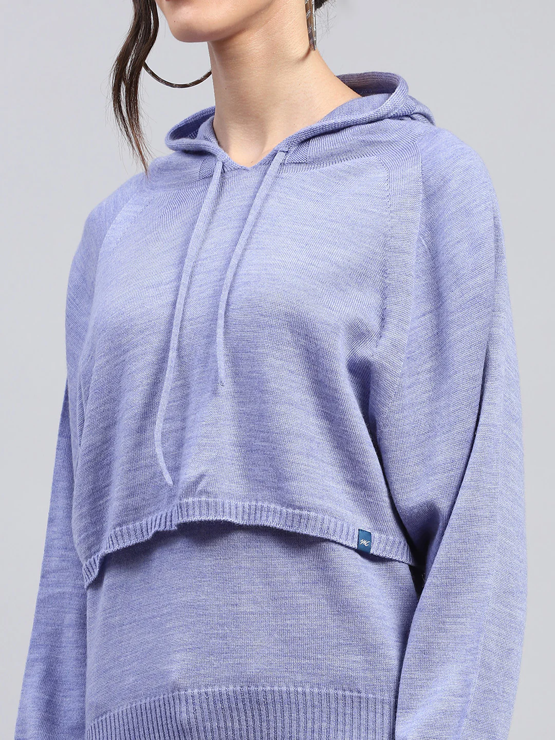 Women Blue Solid Hooded Full Sleeve Winter Tops - Image 7