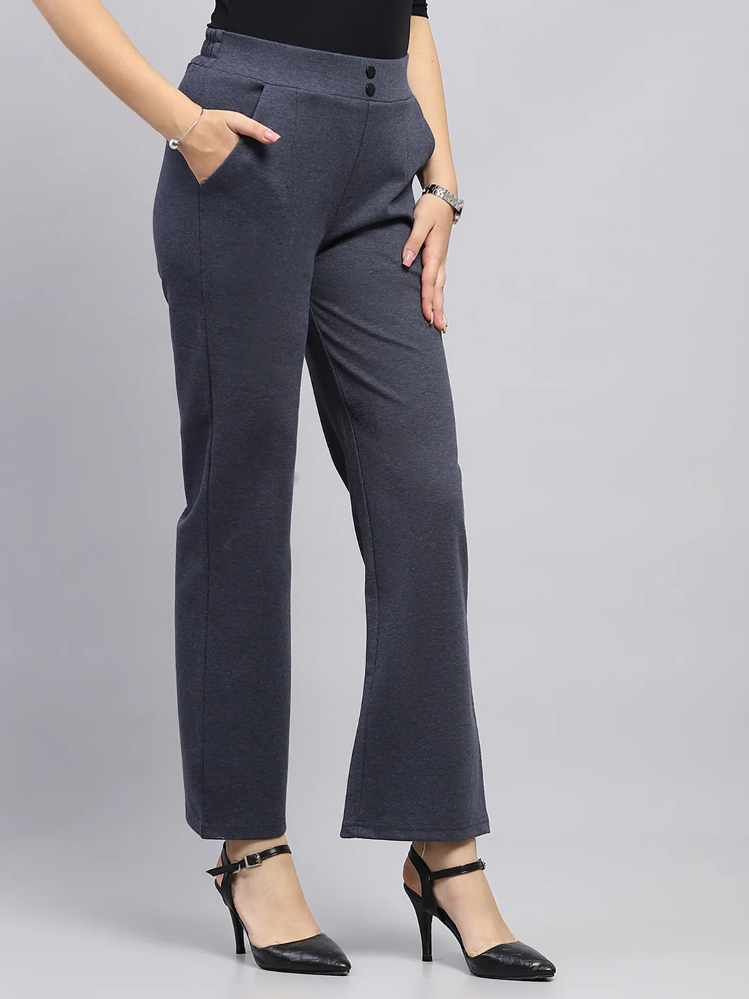 Women Blue Solid Jegging - Image 4