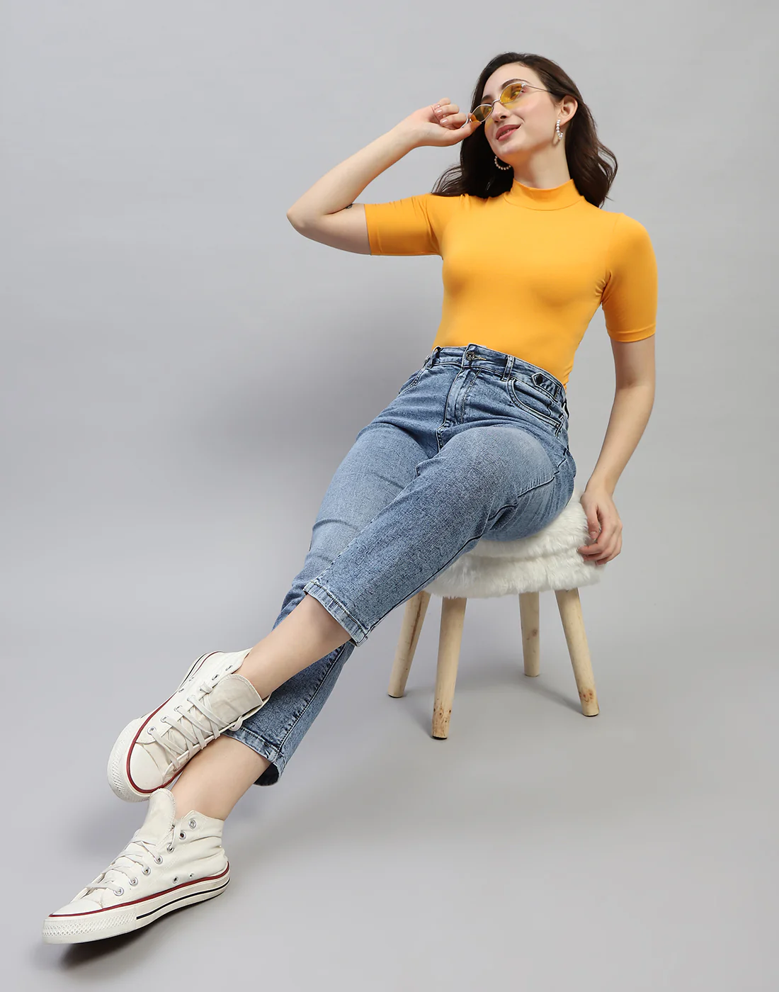 Women Blue Solid Regular Fit Denim - Image 2