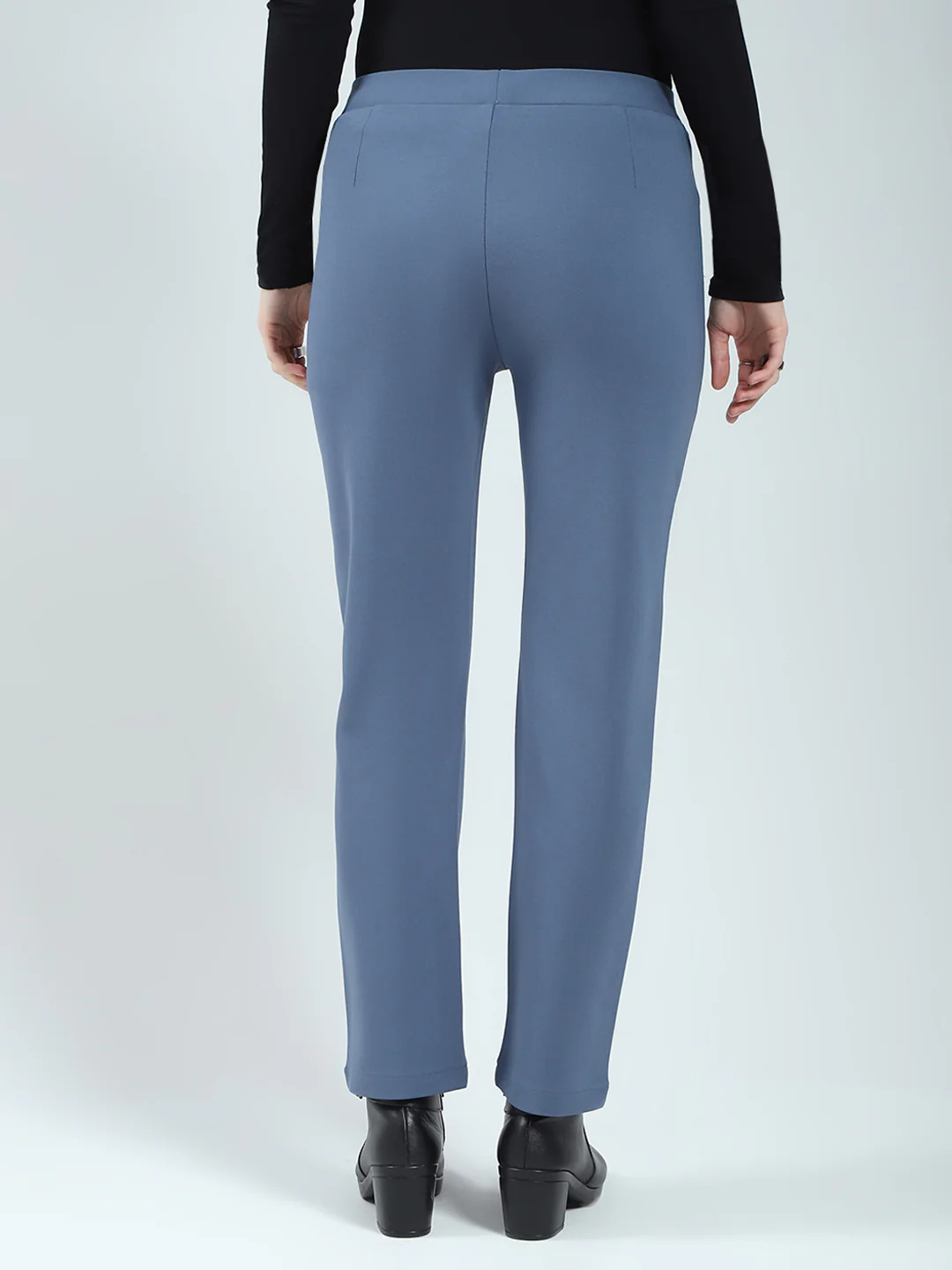 Women Blue Solid Regular Fit Jegging - Image 5