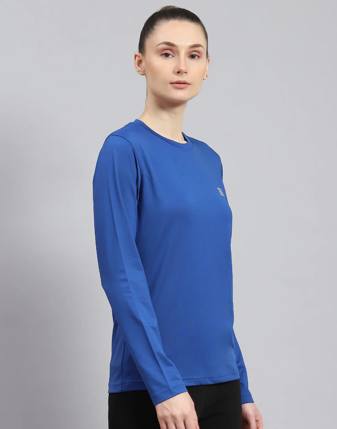 Rock.it Women Blue Solid Round Neck Full Sleeve Top - Image 4