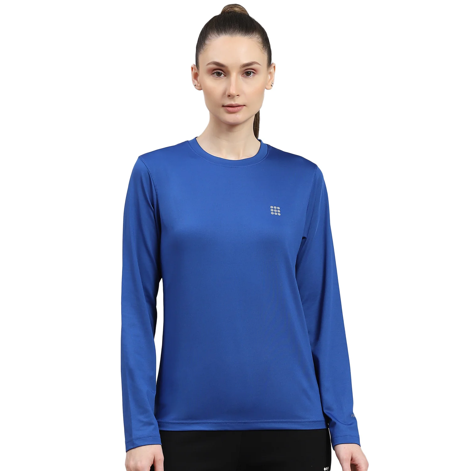 Rock.it Women Blue Solid Round Neck Full Sleeve Top - Image 5