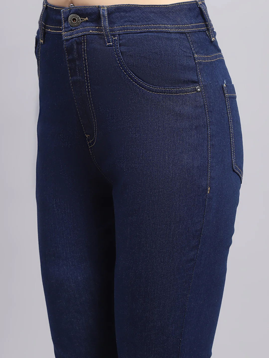 Women Blue Solid Slim Fit Denim - Image 6