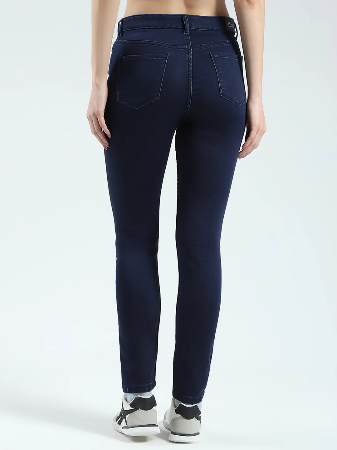 Women Blue Solid Slim Fit Denim - Image 5