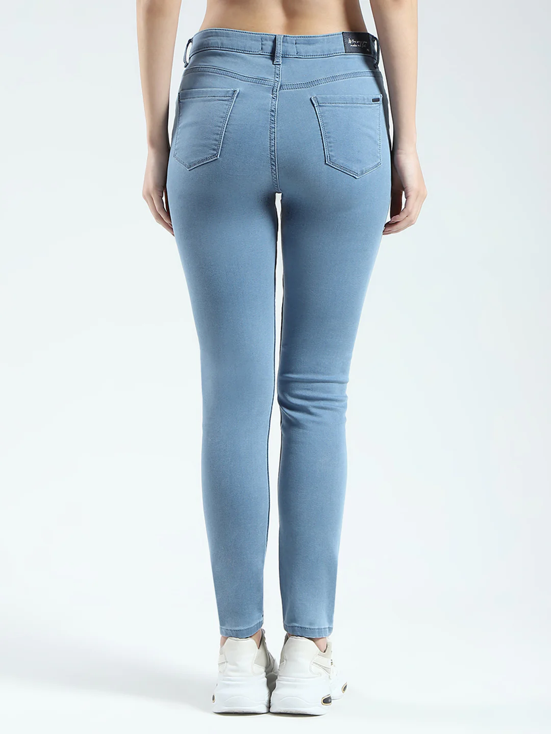 Women Blue Solid Slim Fit Denim - Image 5