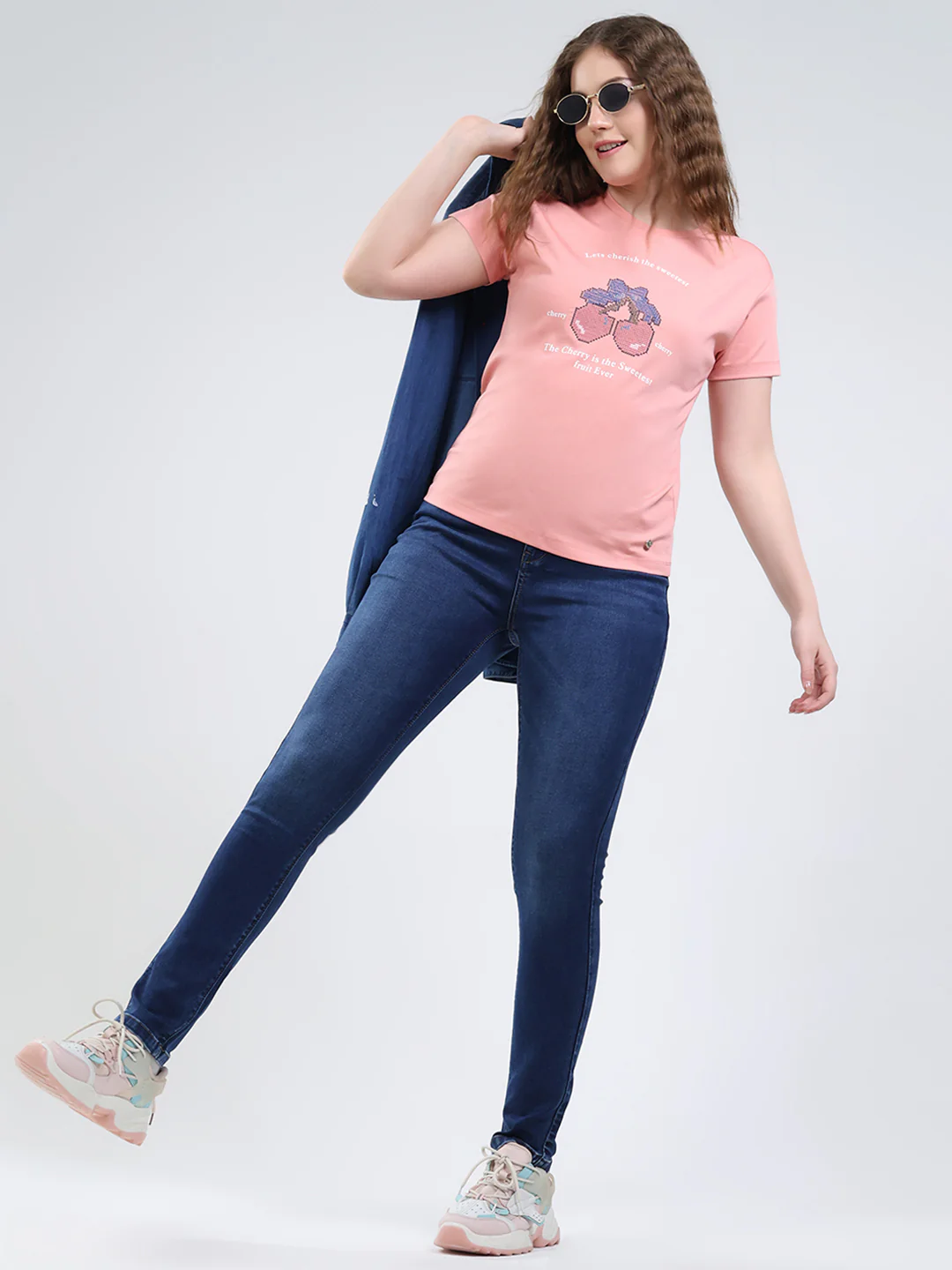 Women Blue Solid Slim Fit Denim - Image 2