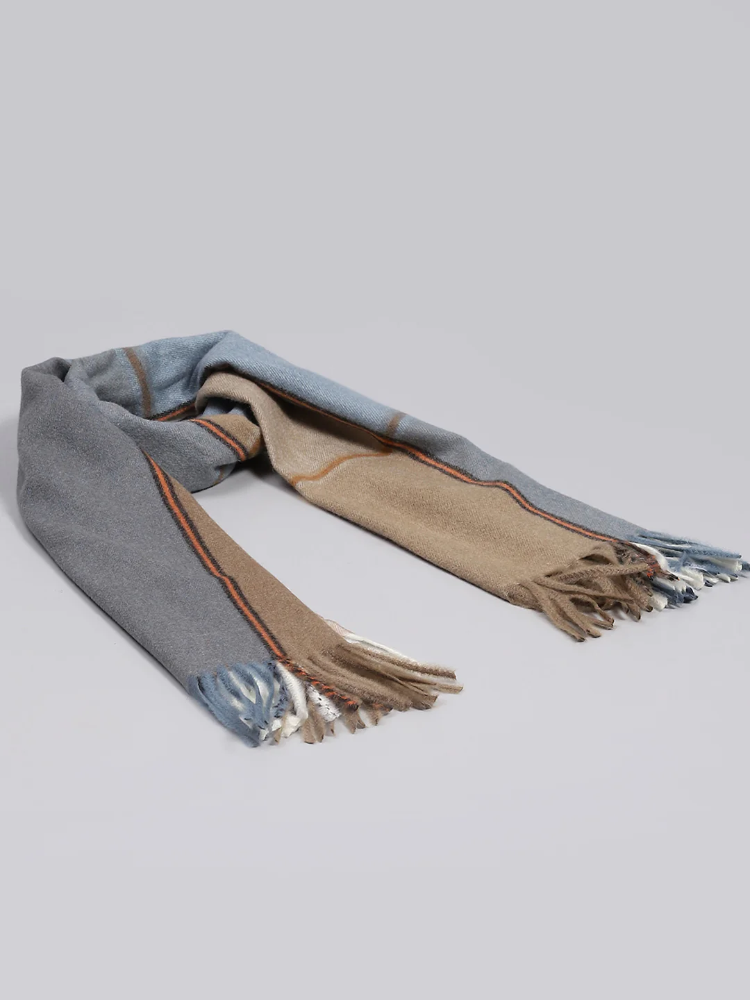 Women Blue Solid Stole - Image 6