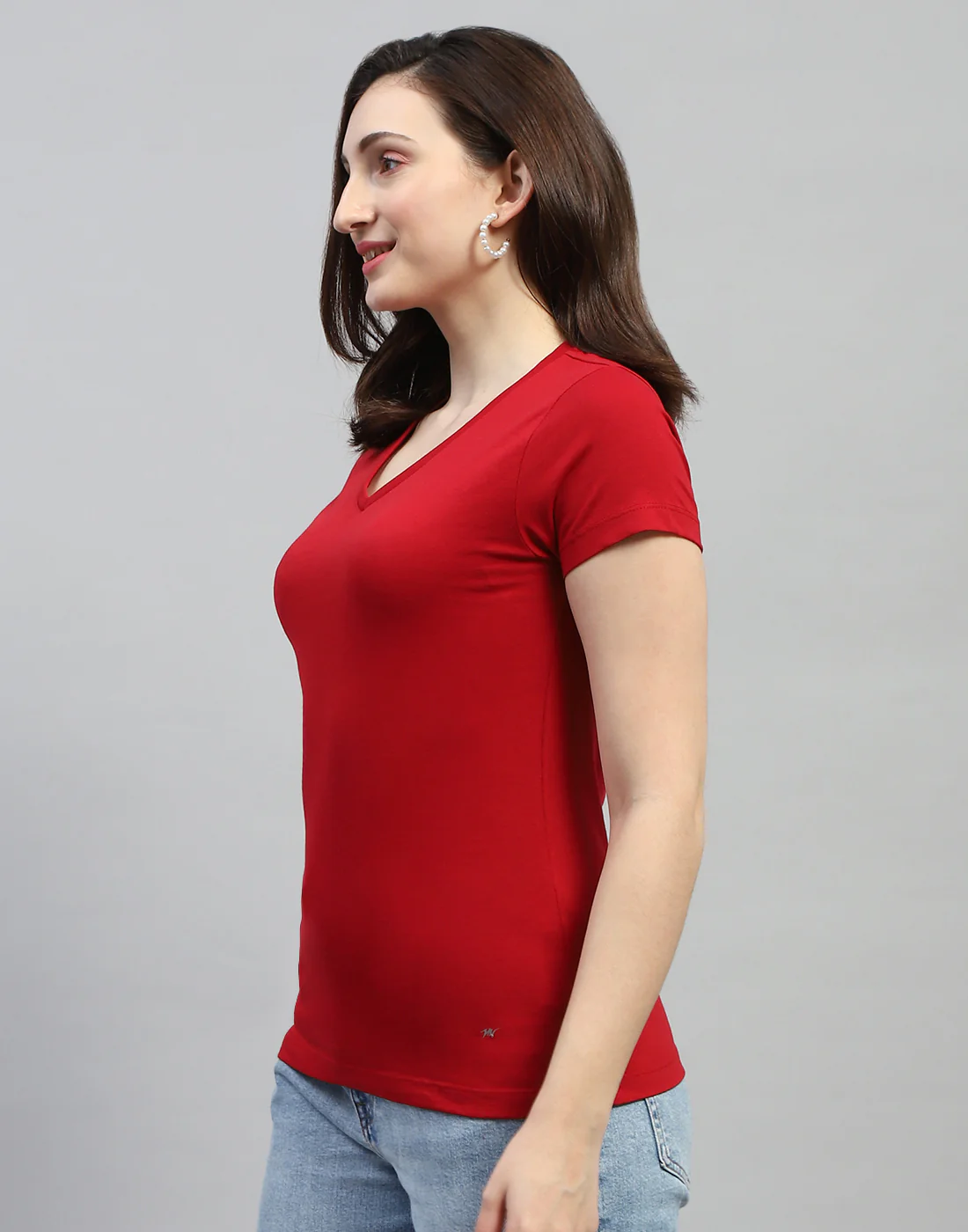 Women Bluish Purple & Red Solid V Neck Half Sleeve Top (Pack of 2) - Image 4