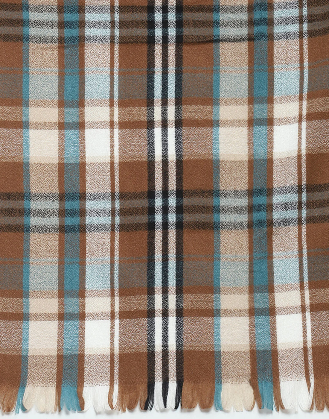 Women Brown Check Stole - Image 7