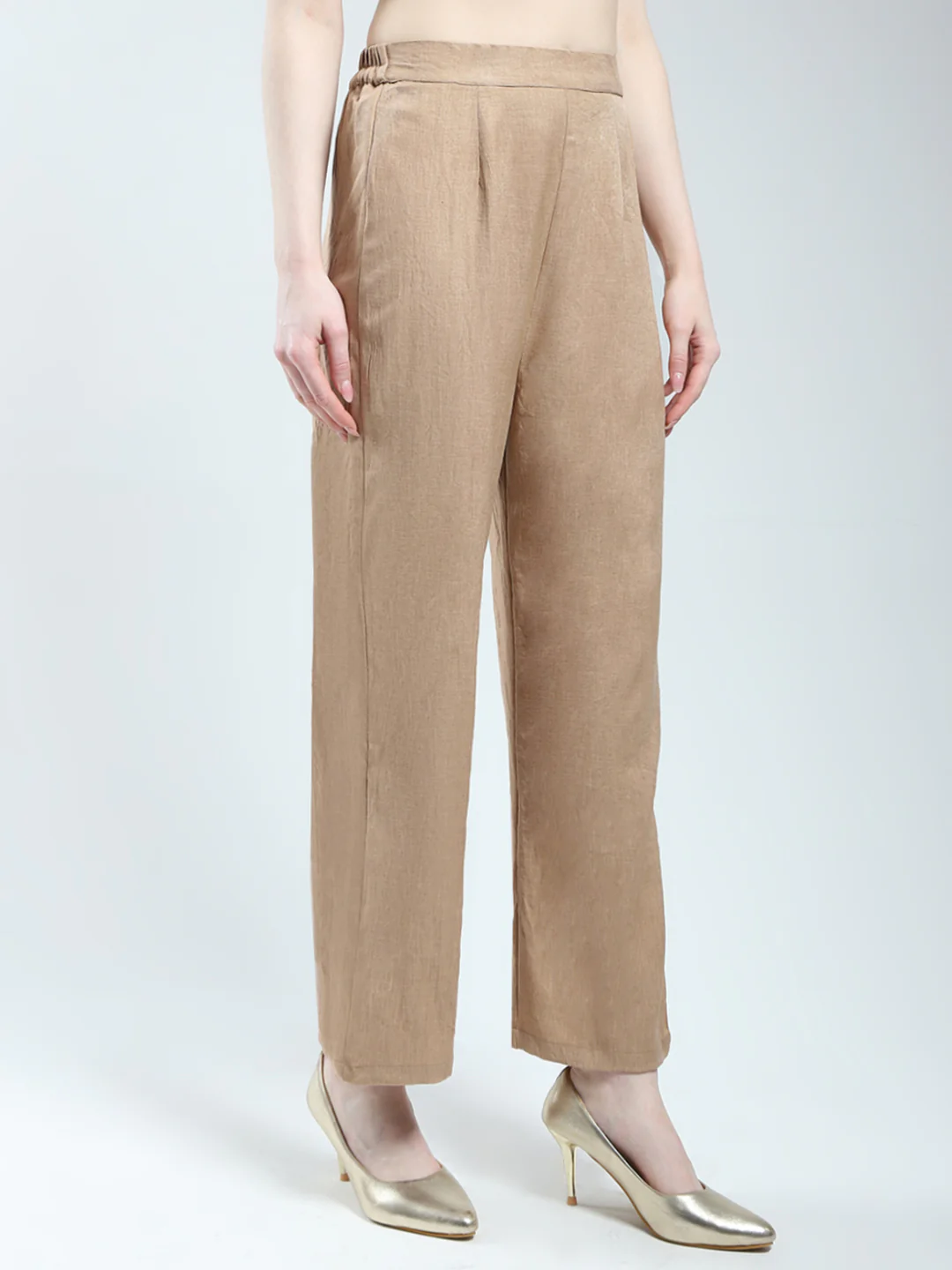 Women Brown Printed Collar Full Sleeve Cords Set - Image 6