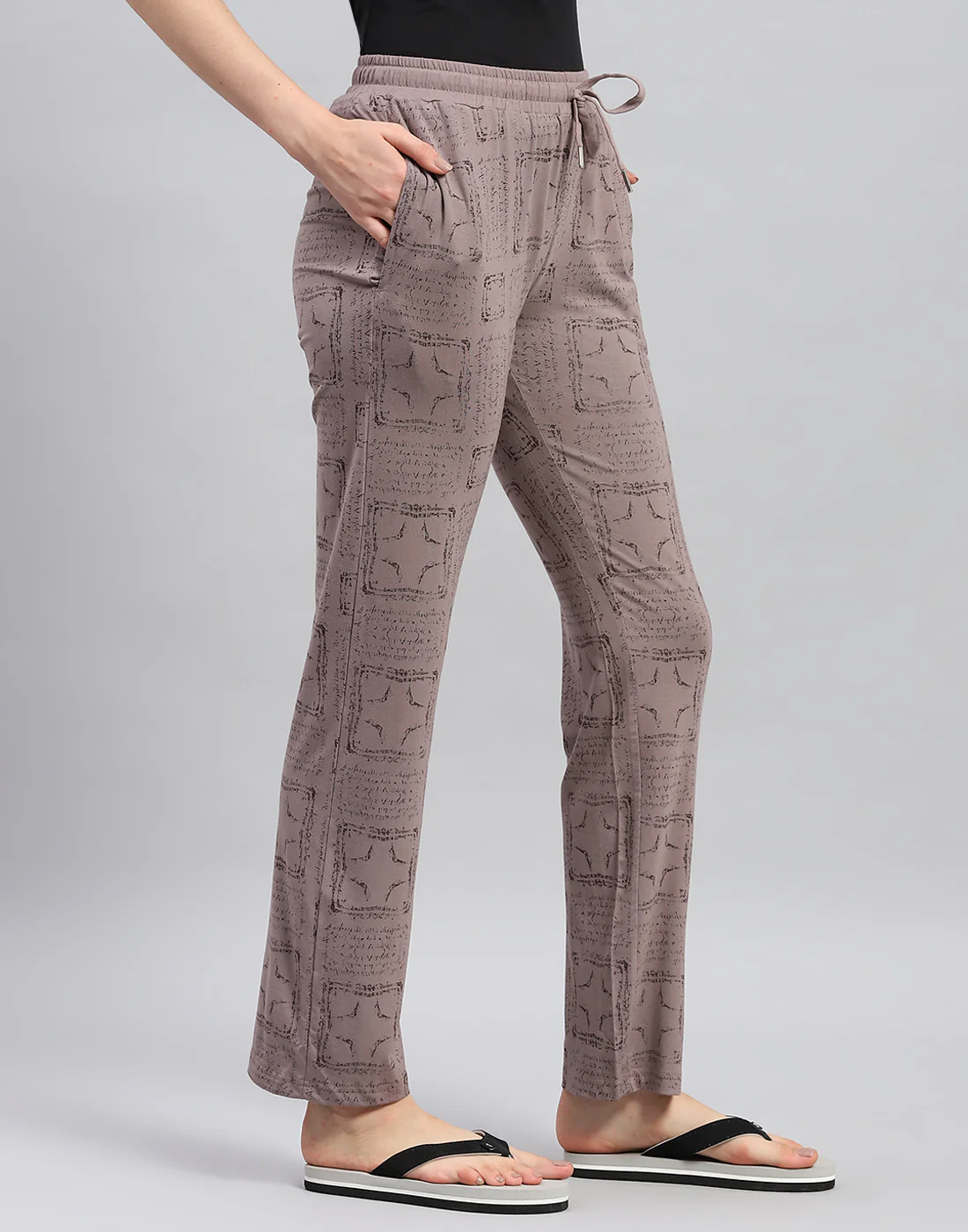 Women Brown Printed Regular Fit Lower - Image 4