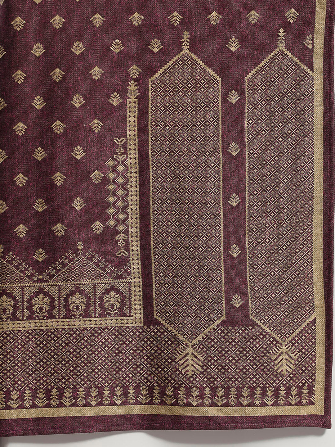 Women Brown Printed Round Neck Full Sleeve 3 Pc Kurti Set for Winter - Image 9