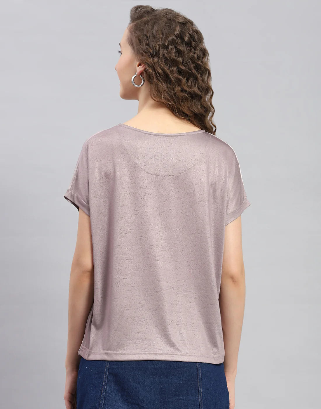 Women Brown Printed Round Neck Half Sleeve Top - Image 5