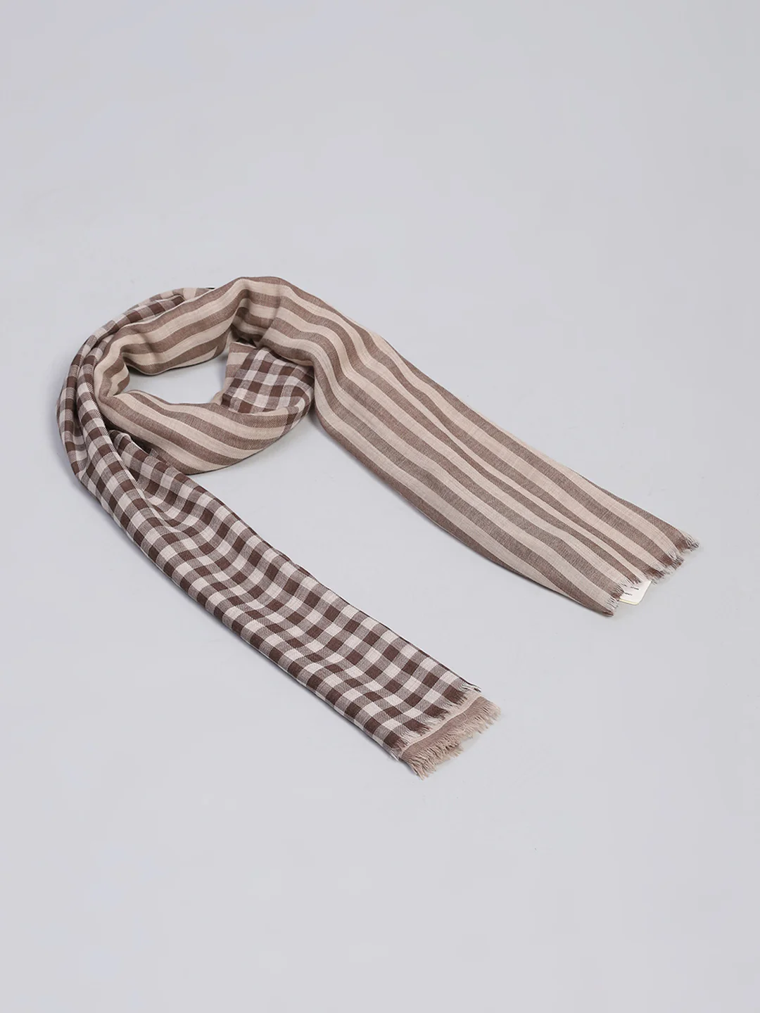 Women Brown Self Design Stole - Image 6