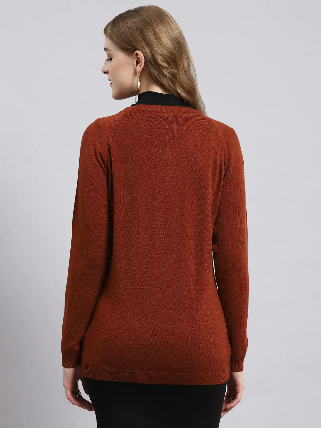 Women Brown Solid Cardigan - Image 5