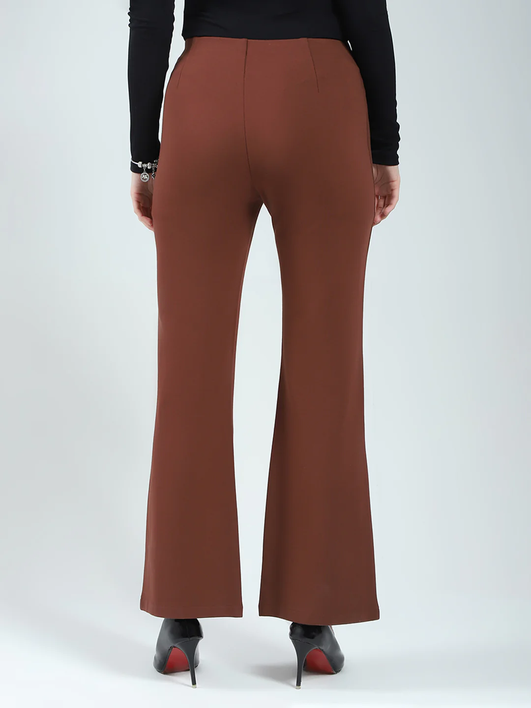 Women Brown Solid Regular Fit Jegging - Image 5