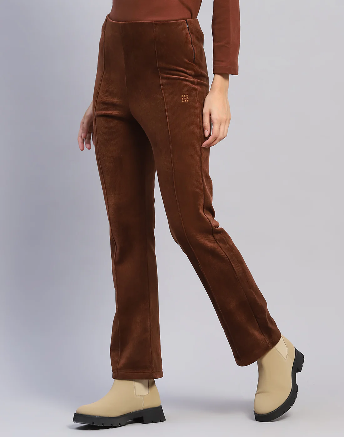 Rock.it Women Brown Solid Regular Fit Winter Lower - Image 3