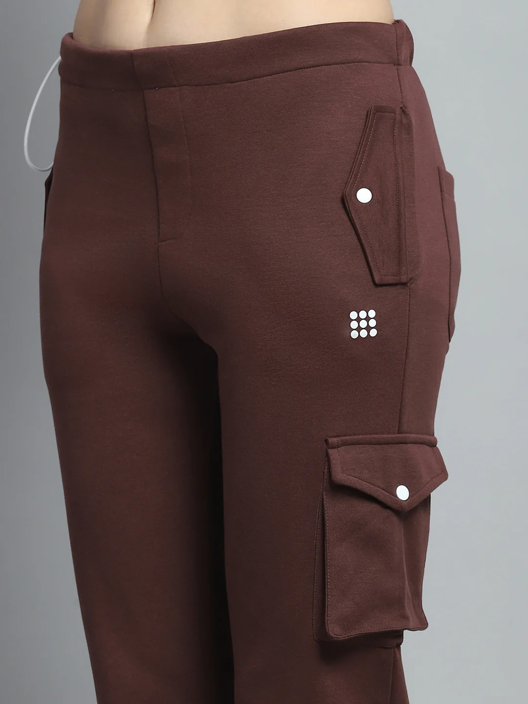 Rock.it Women Brown Solid Round Neck Full Sleeve Tracksuit - Image 10