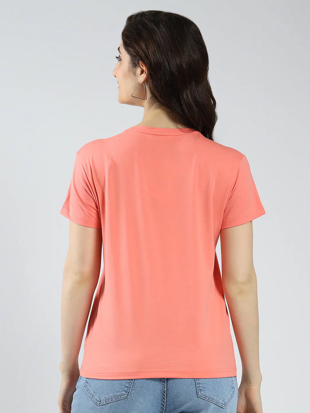 Women Coral Printed Round Neck Half Sleeve Top - Image 5