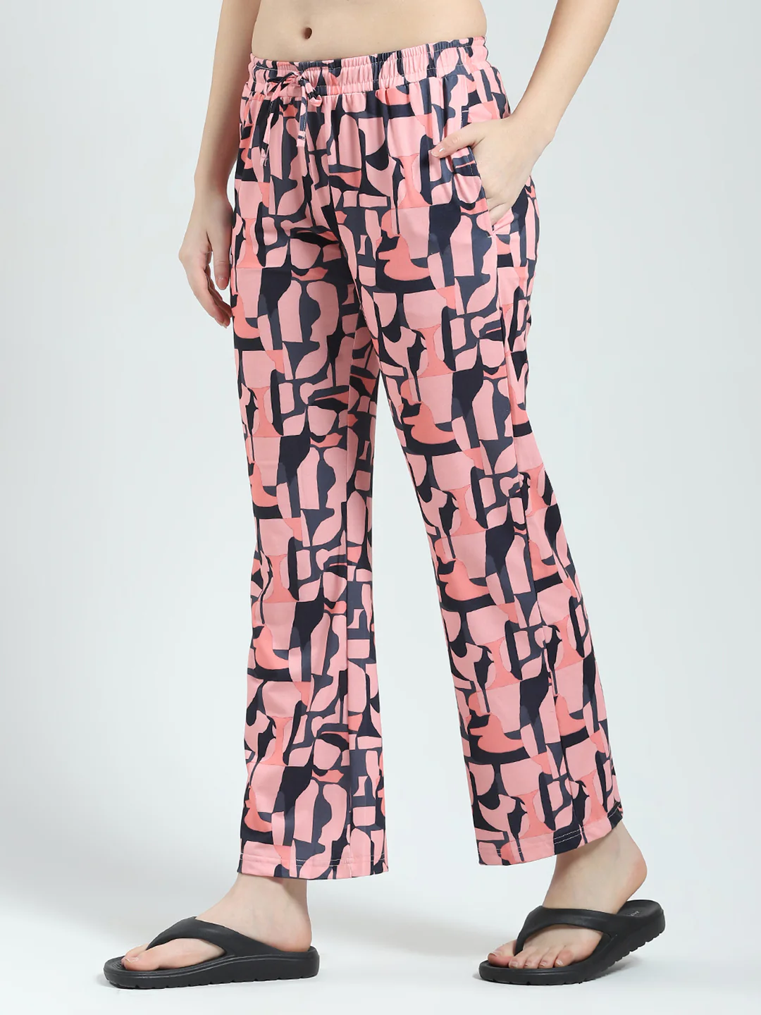 Women Coral Printed Round Neck Half Sleeve Lower Set - Image 6