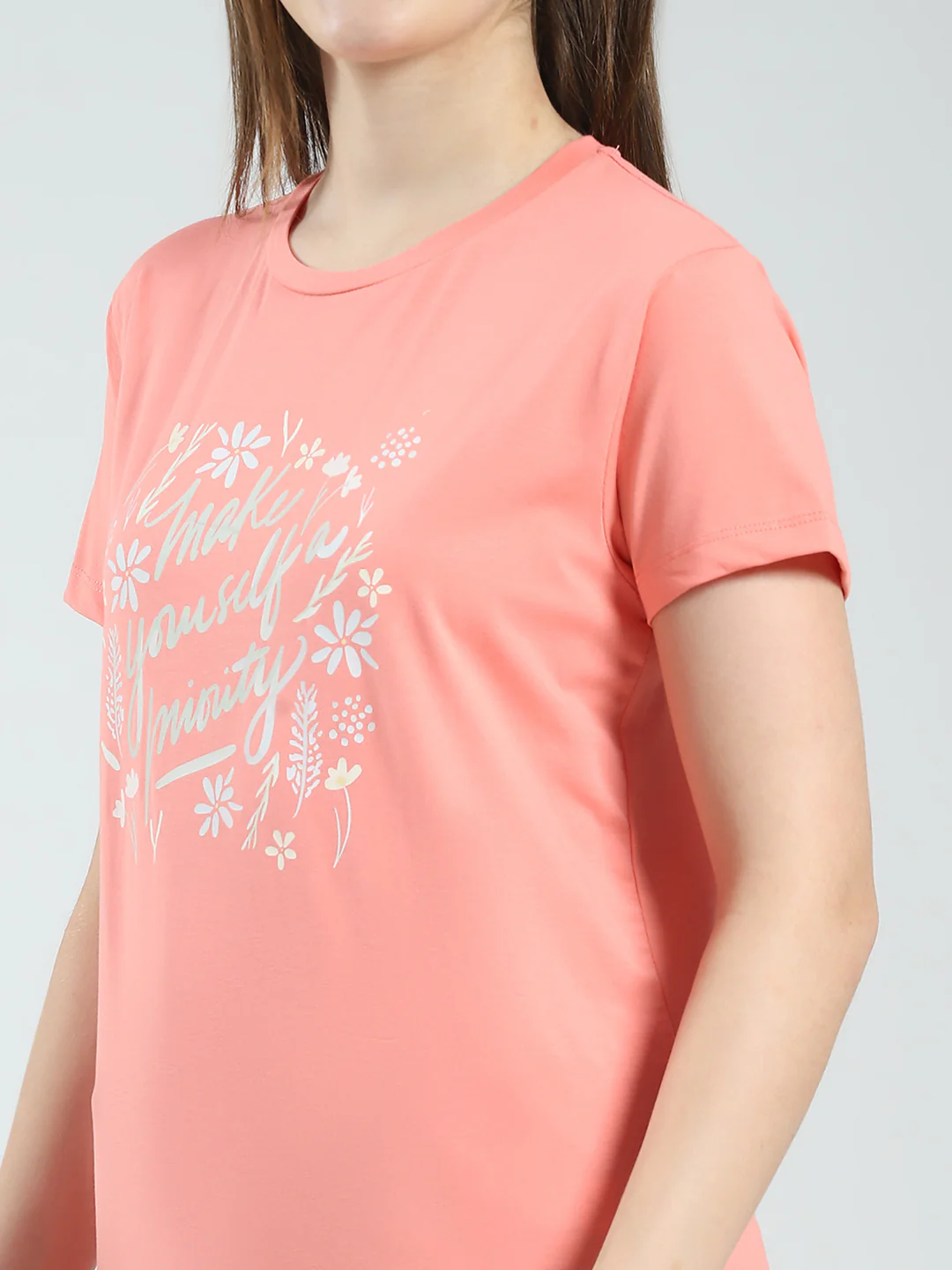 Women Coral Printed Round Neck Half Sleeve Lower Set - Image 7