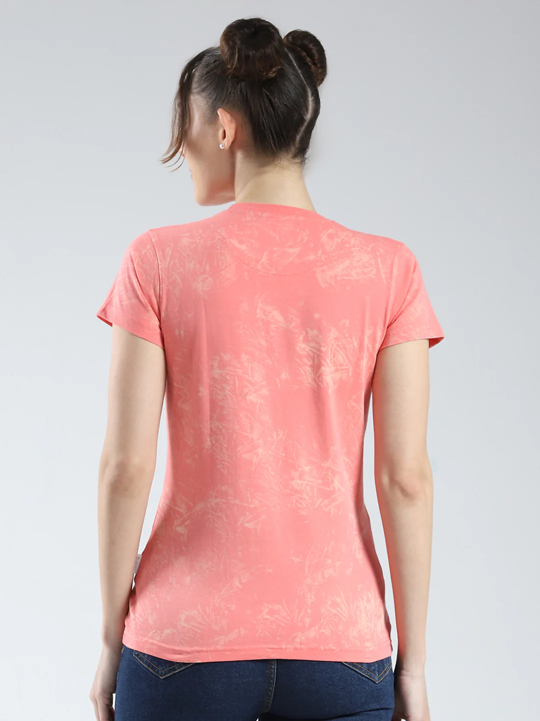 Rock.it Women Coral Printed Round Neck Half Sleeve Top - Image 5