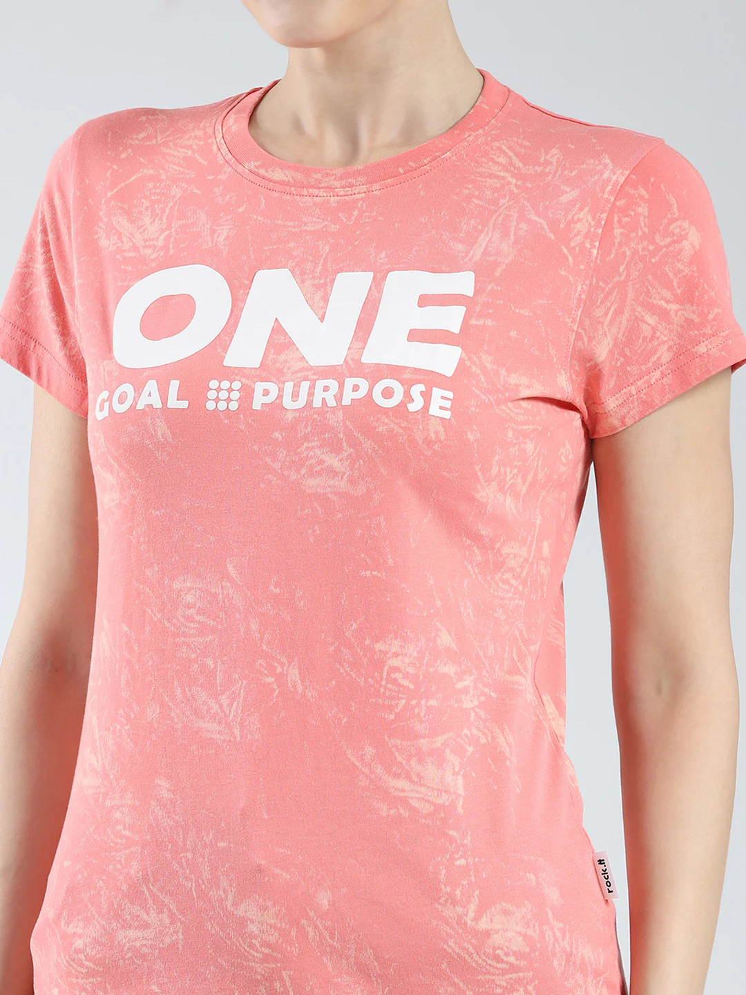 Rock.it Women Coral Printed Round Neck Half Sleeve Top - Image 6