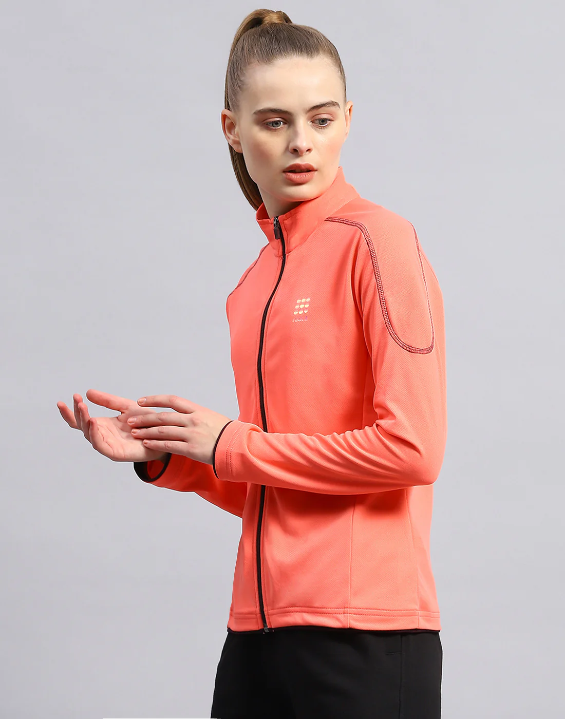 Rock.it Women Coral Self Design Collar Full Sleeve Top - Image 3