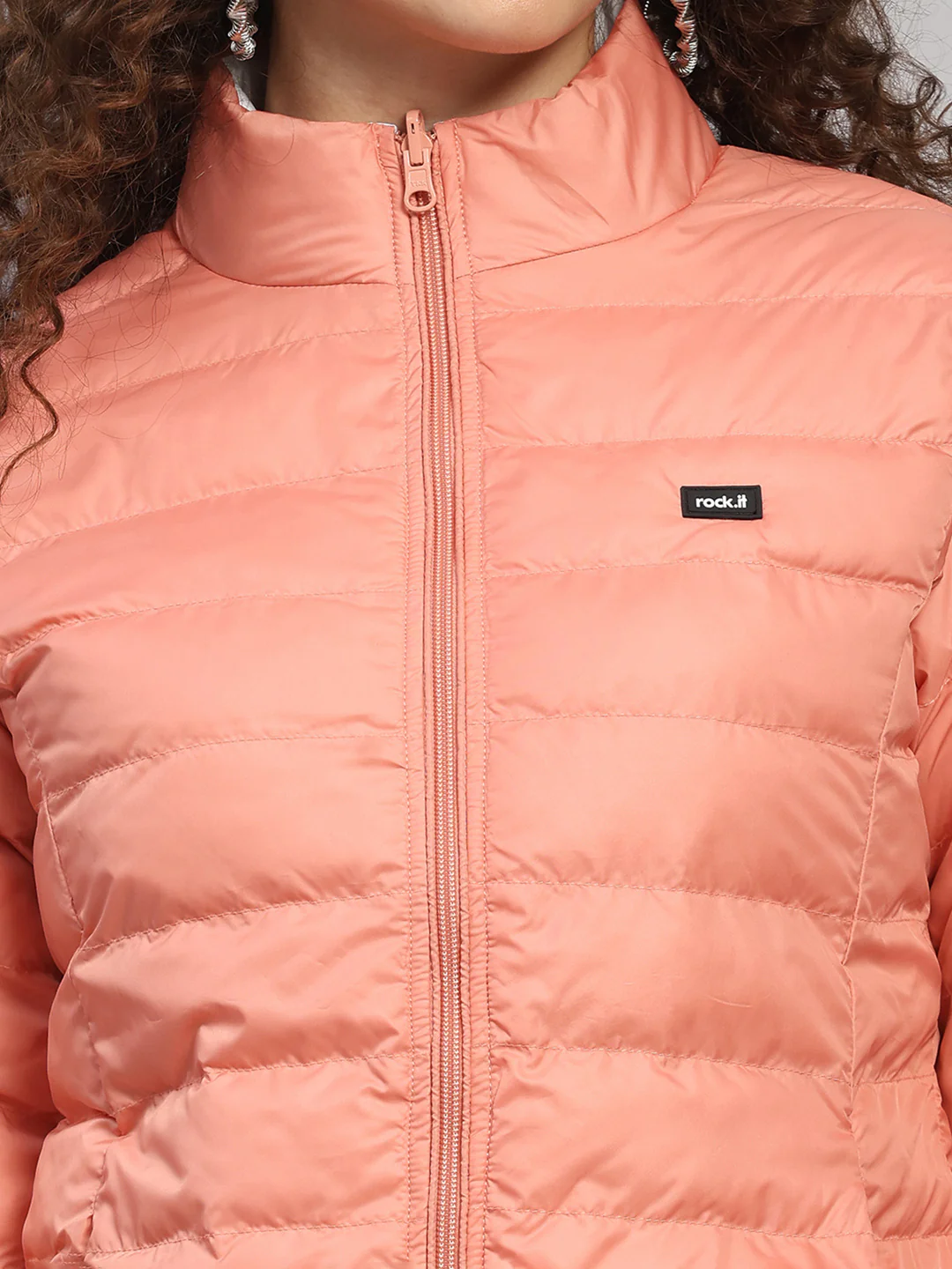 Rock.it Women Coral Solid Collar Full Sleeve Jacket - Image 9