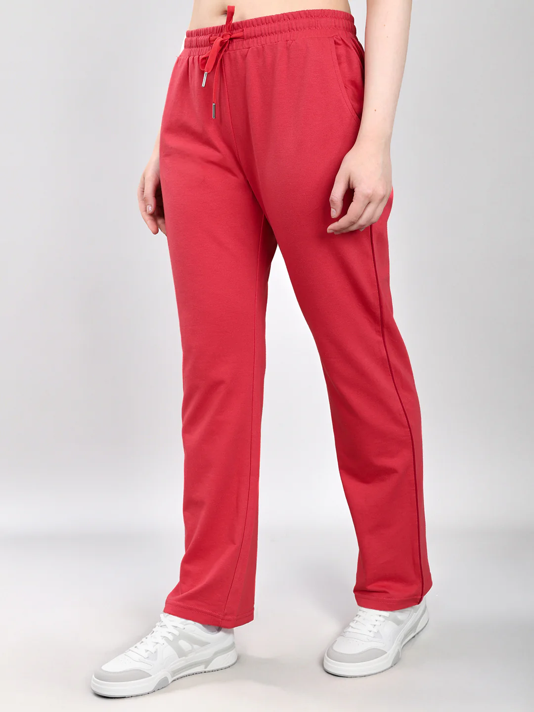 Women Coral Solid Regular Fit Lower - Image 2