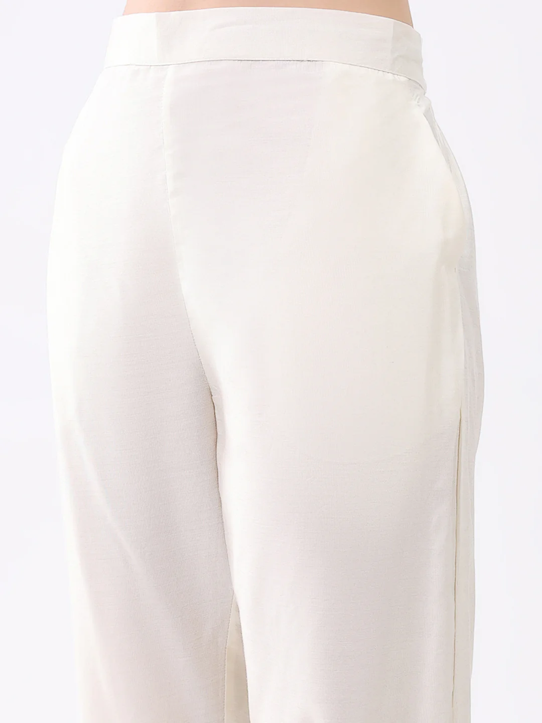 Women Cream Printed Collar 3/4th Sleeve Cords Set - Image 9