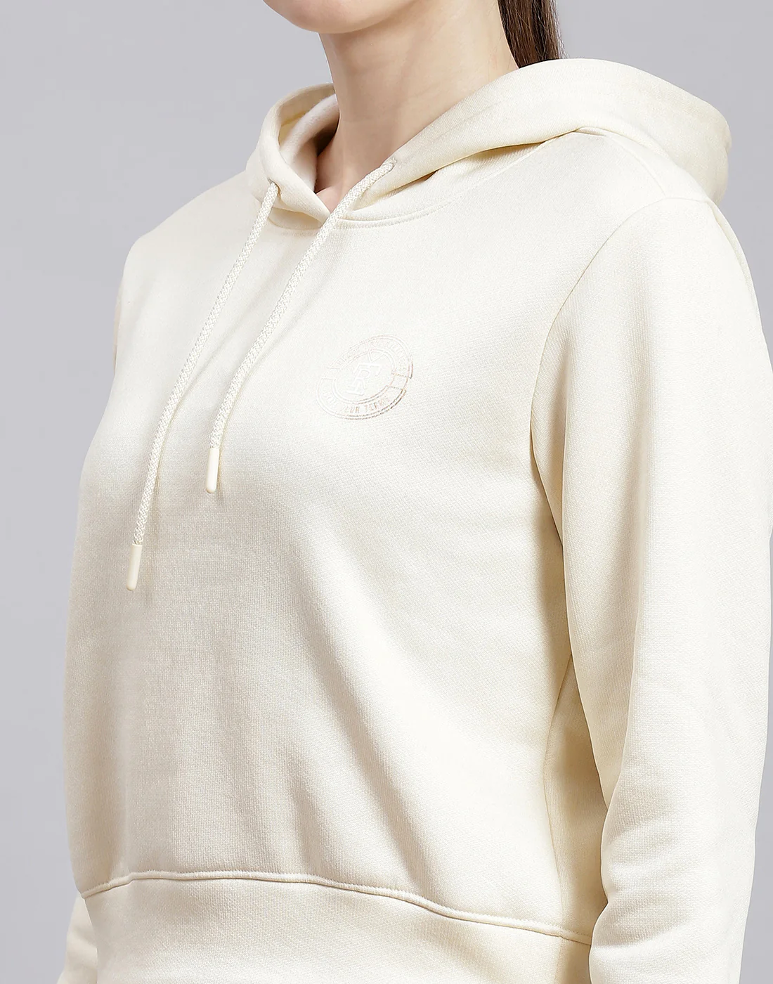 Rock.it Women Cream Solid Hooded Full Sleeve Cords Set - Image 6