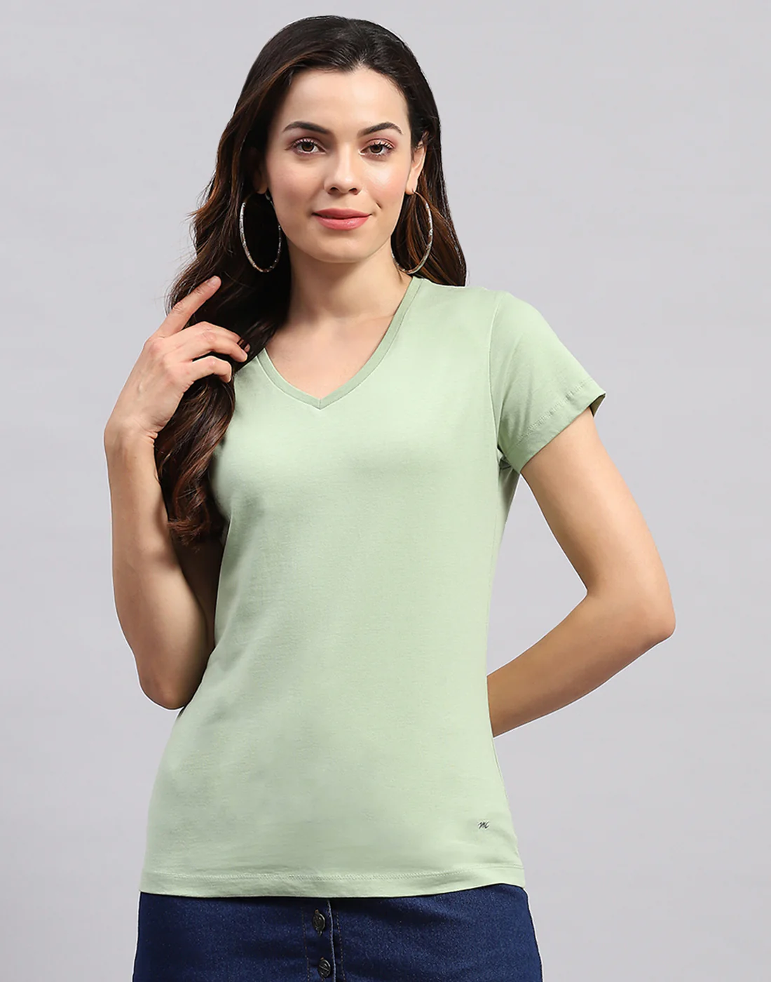 Women Green & Pink Solid V Neck Half Sleeve Top (Pack of 2) - Image 4