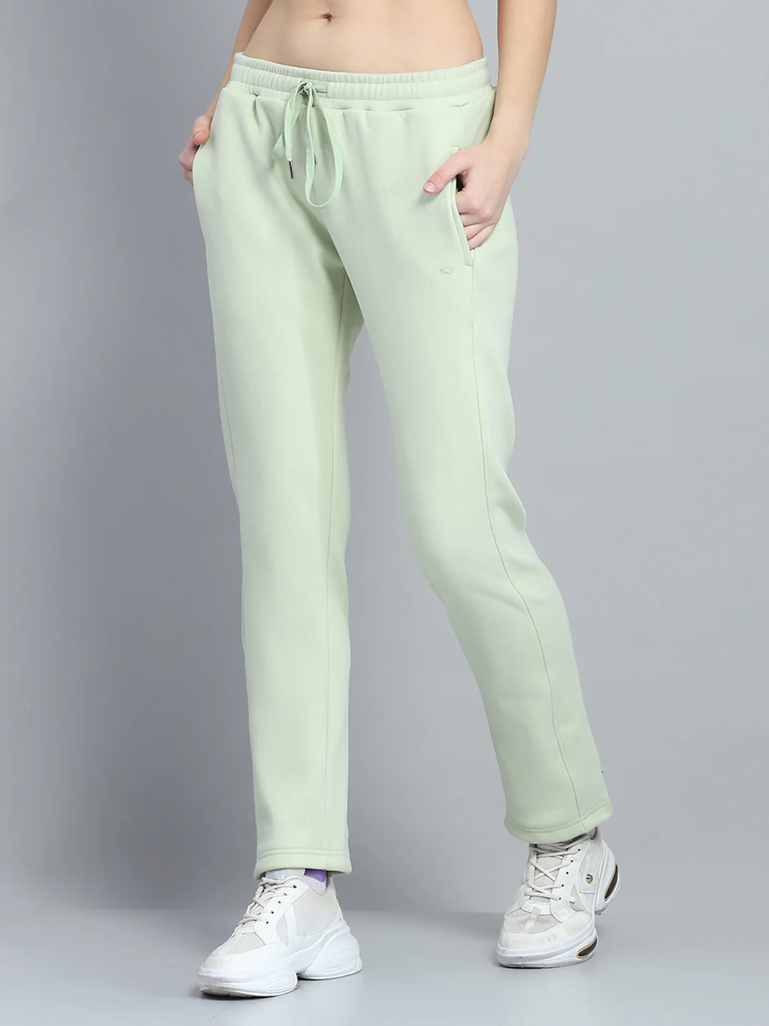 Women Green Printed Mock Neck Full Sleeve Tracksuit - Image 8