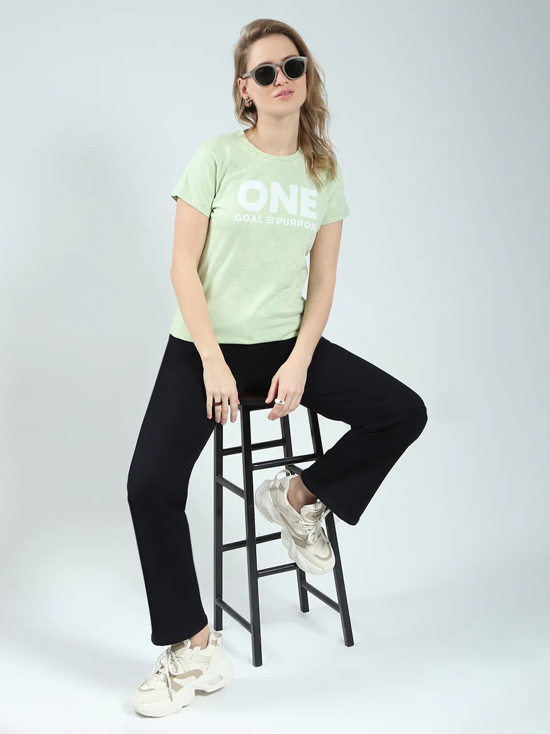 Rock.it Women Green Printed Round Neck Half Sleeve Top - Image 2