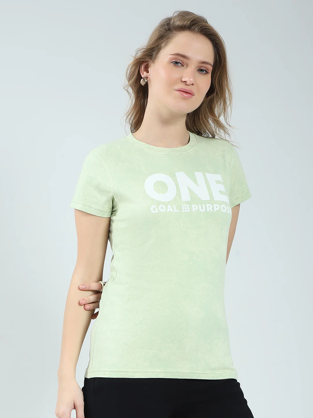 Rock.it Women Green Printed Round Neck Half Sleeve Top - Image 4